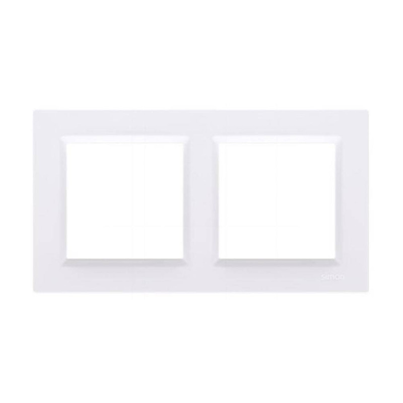 Ramka podwójna  biała SIMON